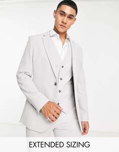Супероблегающий пиджак серого цвета ASOS