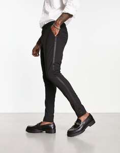 Черные брюки-смокинг скинни Selected Homme