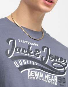 Синяя джинсовая футболка с винтажным логотипом Jack &amp; Jones