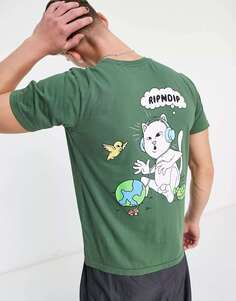 RIPNDIP Зеленая футболка I Like Turtles с принтом на груди и спине Rip N Dip