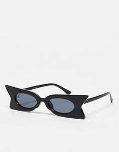 Эксклюзивные черные фестивальные солнцезащитные очки угловой формы от Jeepers Peepers x ASOS