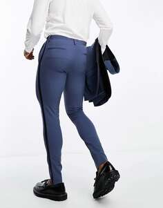 Суперузкие брюки-смокинг ASOS темно-синего цвета