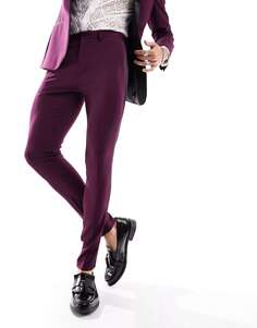 Суперузкие брюки-смокинг ASOS фиолетового цвета