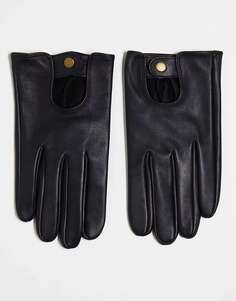 Черные кожаные перчатки для вождения ASOS