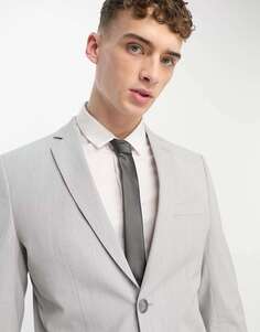 Светло-серый приталенный пиджак Selected Homme