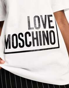 Белая футболка с логотипом Love Moschino