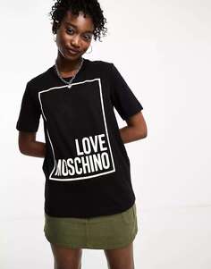 Черная футболка с логотипом Love Moschino