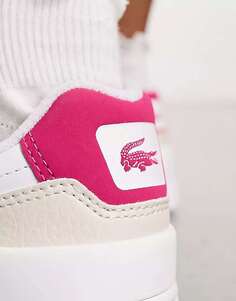 Белые и розовые кроссовки Lacoste с Т-образными зажимами