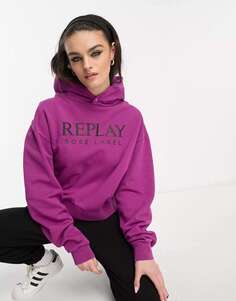 Фиолетовое худи с логотипом Replay