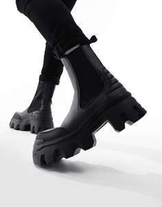 Максимальные ботинки челси ASOS из черной искусственной кожи с набивкой