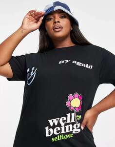 Платье-футболка оверсайз с графическим принтом New Girl Order Plus wellbeing New Girl Order