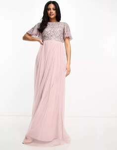 Платье макси Beauut Bridesmaid с открытой спиной матово-розового цвета