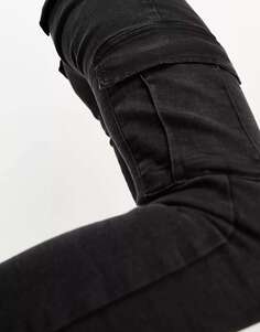 Темно-серые джинсы-скинни карго Parisian