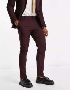 Бордовые узкие брюки New Look