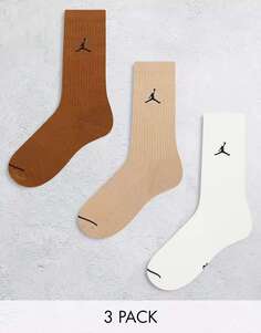 Три пары коричневых носков с подкладкой Jordan на каждый день