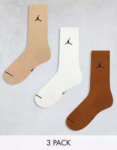 3 пары носков Jordan на каждый день коричнево-бежевых мультицветов