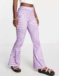 Сиреневые расклешенные брюки стрейч-класса Bolongaro Trevor
