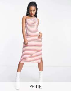 Розовое мини-платье в полоску с принтом Vero Moda