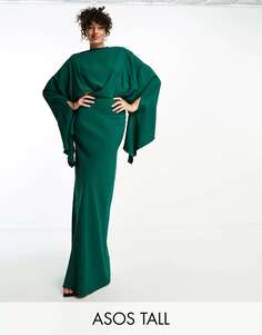 Лесно-зеленое платье макси с выстиранными накладками ASOS DESIGN Tall