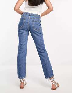 Синие джинсы Mom с вышивкой в ​​горошек DTT Don&apos;t Think Twice