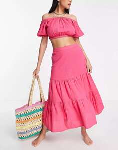 Розовая пляжная юбка в тон IIsla &amp; Bird