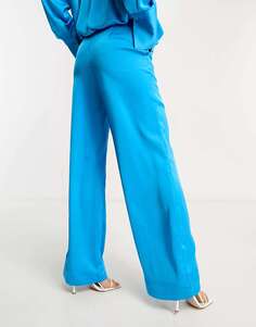 Атласные широкие брюки 4th &amp; Reckless синего цвета электрик