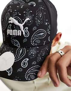 Черная кепка Puma с узором пейсли
