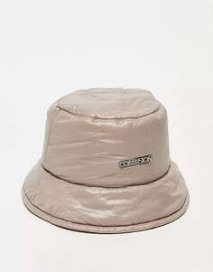 Светло-серая шляпа-ведро унисекс с логотипом COLLUSION