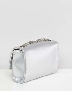 Valentino Bags Серебристая складная сумка через плечо Divina с кисточками