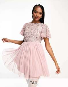 Матовое розовое мини-платье Beauut Tall Bridesmaid с открытой спиной