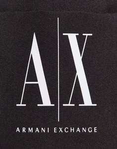 Черная сумка через плечо с логотипом Armani Exchange