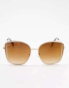 Женские большие квадратные солнцезащитные очки золотого цвета Jeepers Peepers