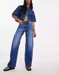 Прямые джинсы со средней посадкой в ​​стиле 90-х годов River Island из денима среднего размера