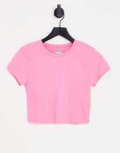 Розовая приталенная футболка HIIT с контурным швом
