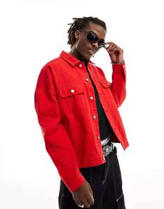 Красная оверсайз-куртка в стиле вестерн ASOS