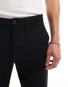 Темно-серые брюки узкого кроя с начесом Selected Homme