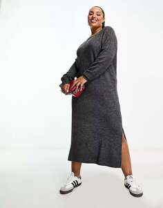 Серое вязаное платье-джемпер миди Vero Moda