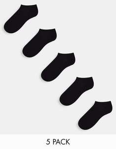 Черные 5 пар спортивных носков Jack &amp; Jones