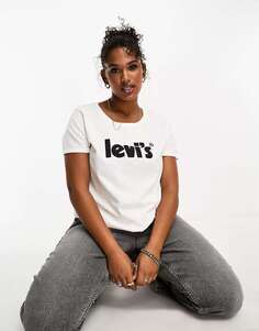 Белая футболка с логотипом и плакатом Levi&apos;s Plus