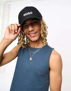 Черная кепка с логотипом HUGO Jude Hugo Red