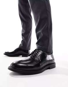 Черные лакированные кожаные туфли на шнуровке Thomas Crick