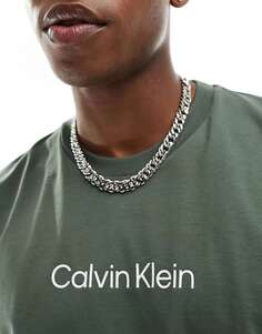 Темно-серая комфортная футболка с логотипом Calvin Klein Hero