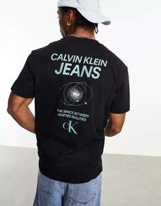 Черная футболка с рисунком на спине Calvin Klein Jeans Future Galaxy Back