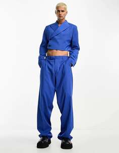 Кобальтово-синие широкие брюки ASOS