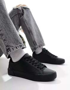 Черные базовые кроссовки на шнуровке Pull&amp;Bear