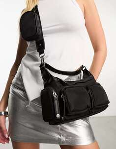 Черная сумка на плечо с несколькими карманами Madden Girl