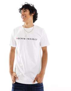 Белая джинсовая футболка с логотипом Project Denim Project