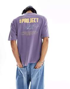 Фиолетовая футболка с фирменным принтом Denim Project Project