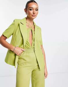 Классический пиджак с короткими рукавами Extro &amp; Vert оливкового цвета