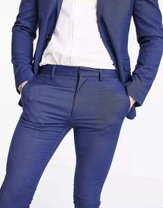 Темно-синие брюки суперскинни Topman Pindot